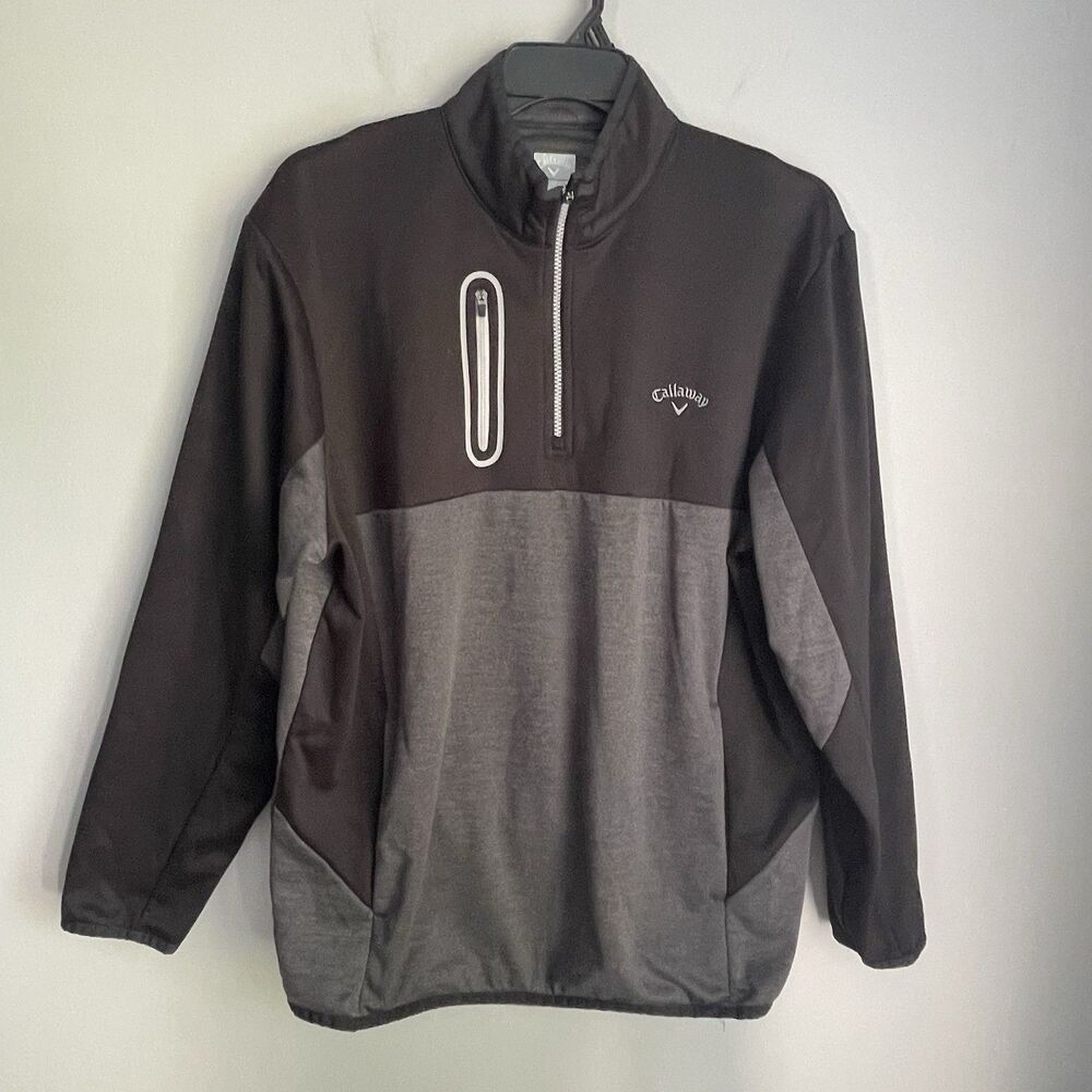Callaway Golf Quarter Zip Men's XL Black Quarter Zip Long Sleeve Fleece Lined